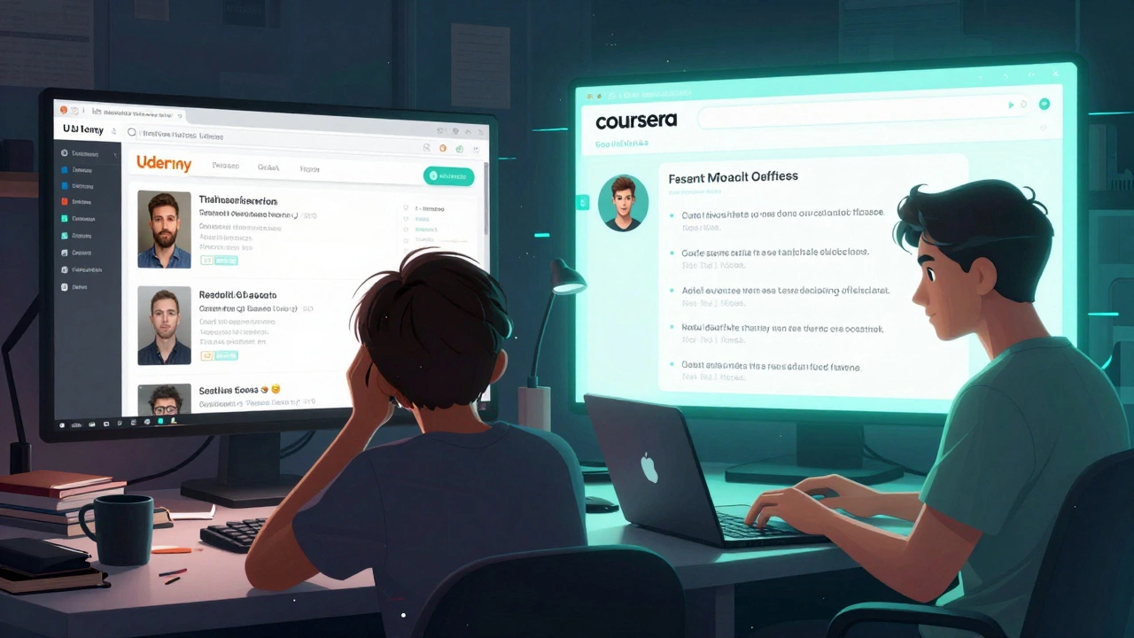Contrasting old and modern eLearning interfaces with AI feedback on one side