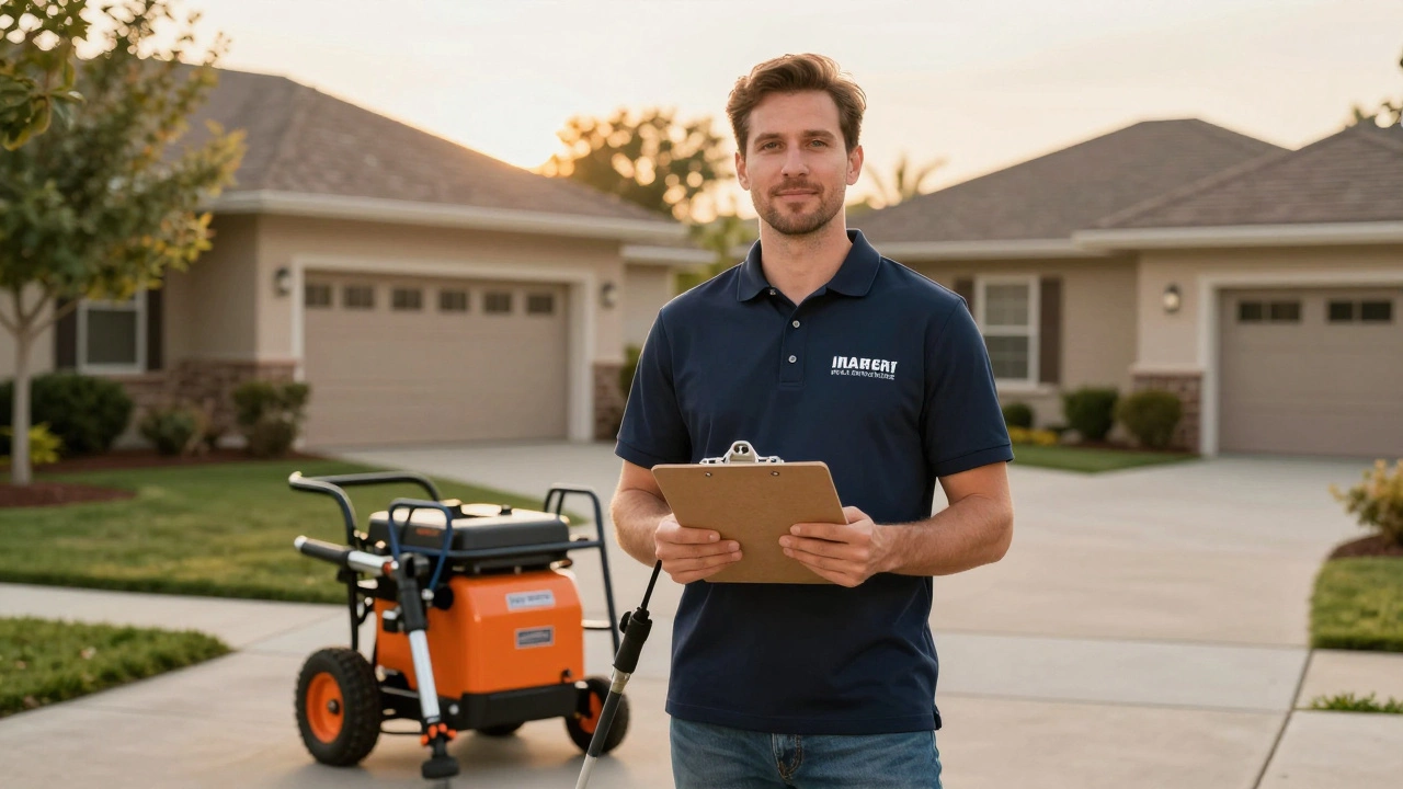 A confident small business owner standing with his professional equipment