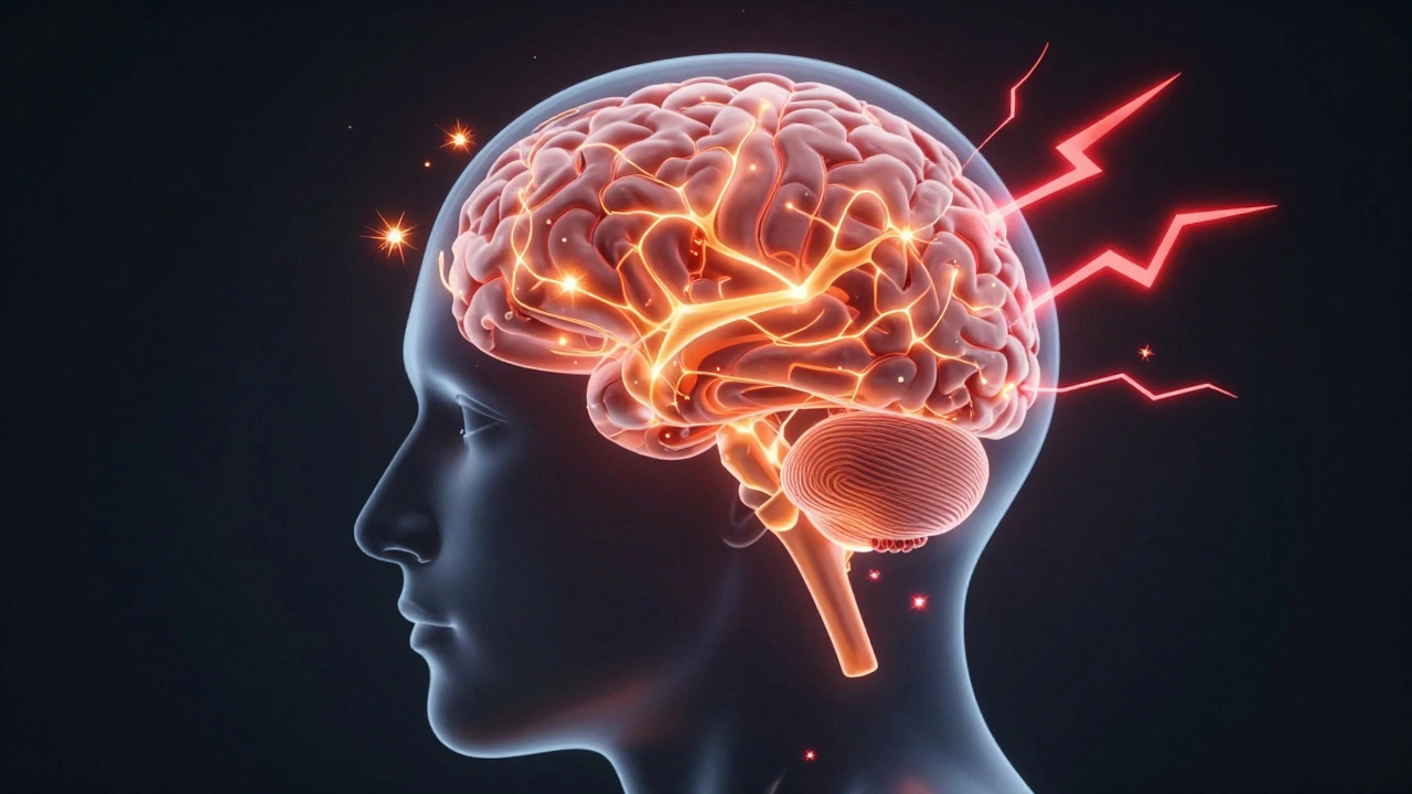 Illustration of dopamine and cortisol activity in the brain