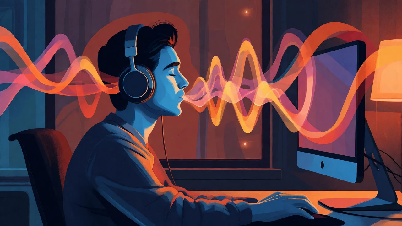 Illustration of shadowing technique with visual sound waves